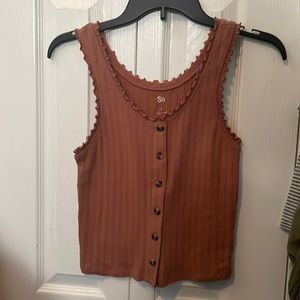 SO tank top, size Medium, burnt sienna color